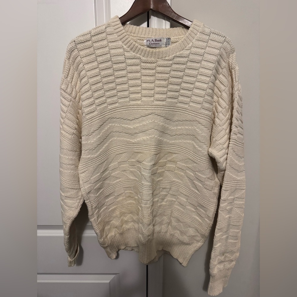 Vintage Jos. A. Bank Textured Cream Sweater